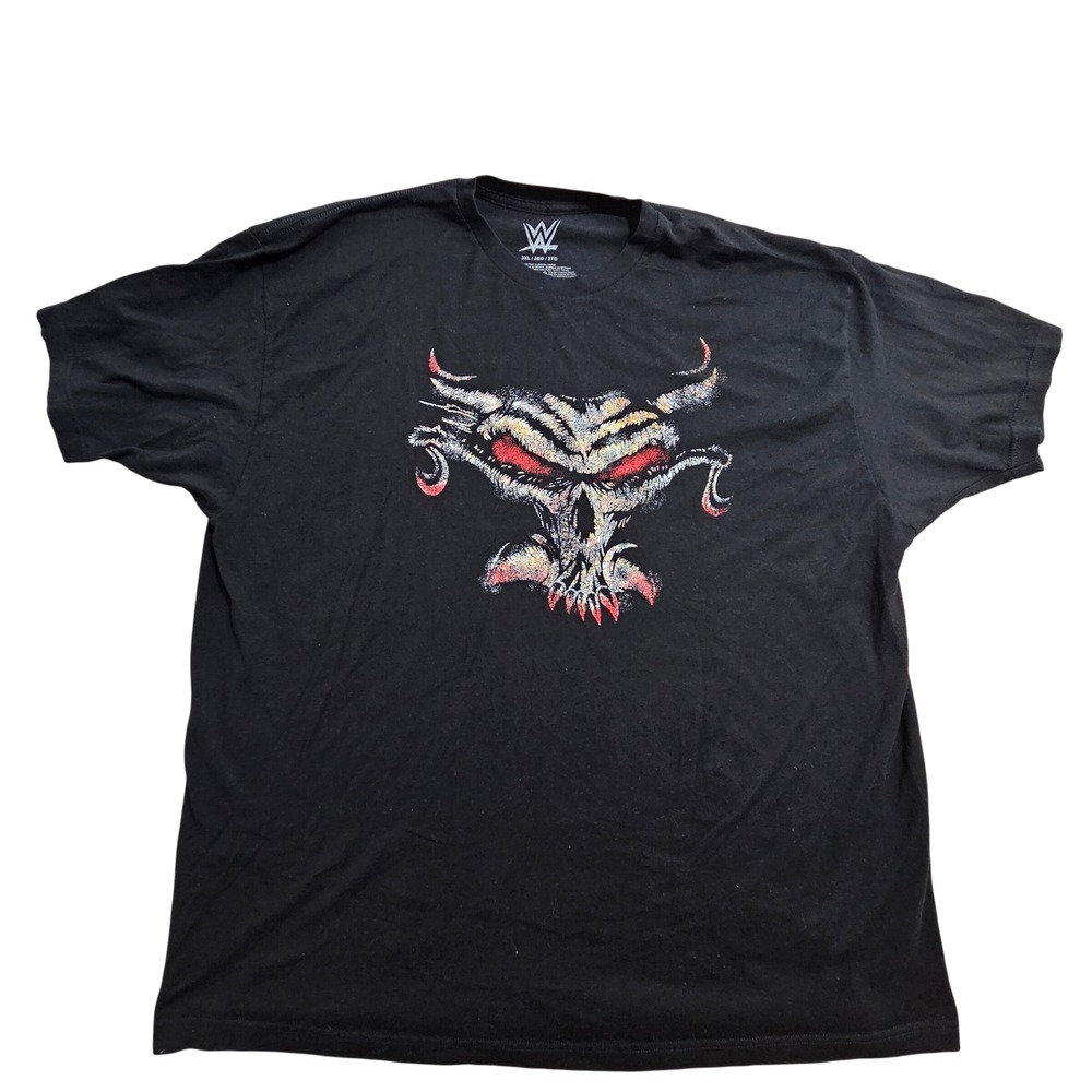 WWE Graphic Tee 3XL Black Skull Wrestling Shirt Distressed Graphic